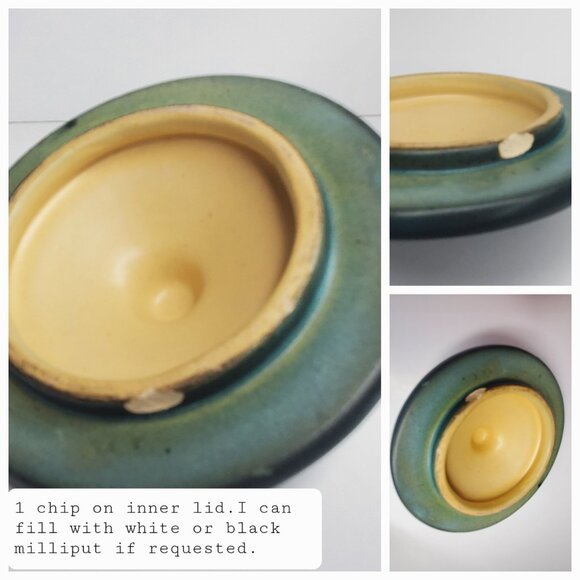 Vintage Roseville Freesia Teapot – 1940s Green Glaze Art Pottery - Picture 10 of 10